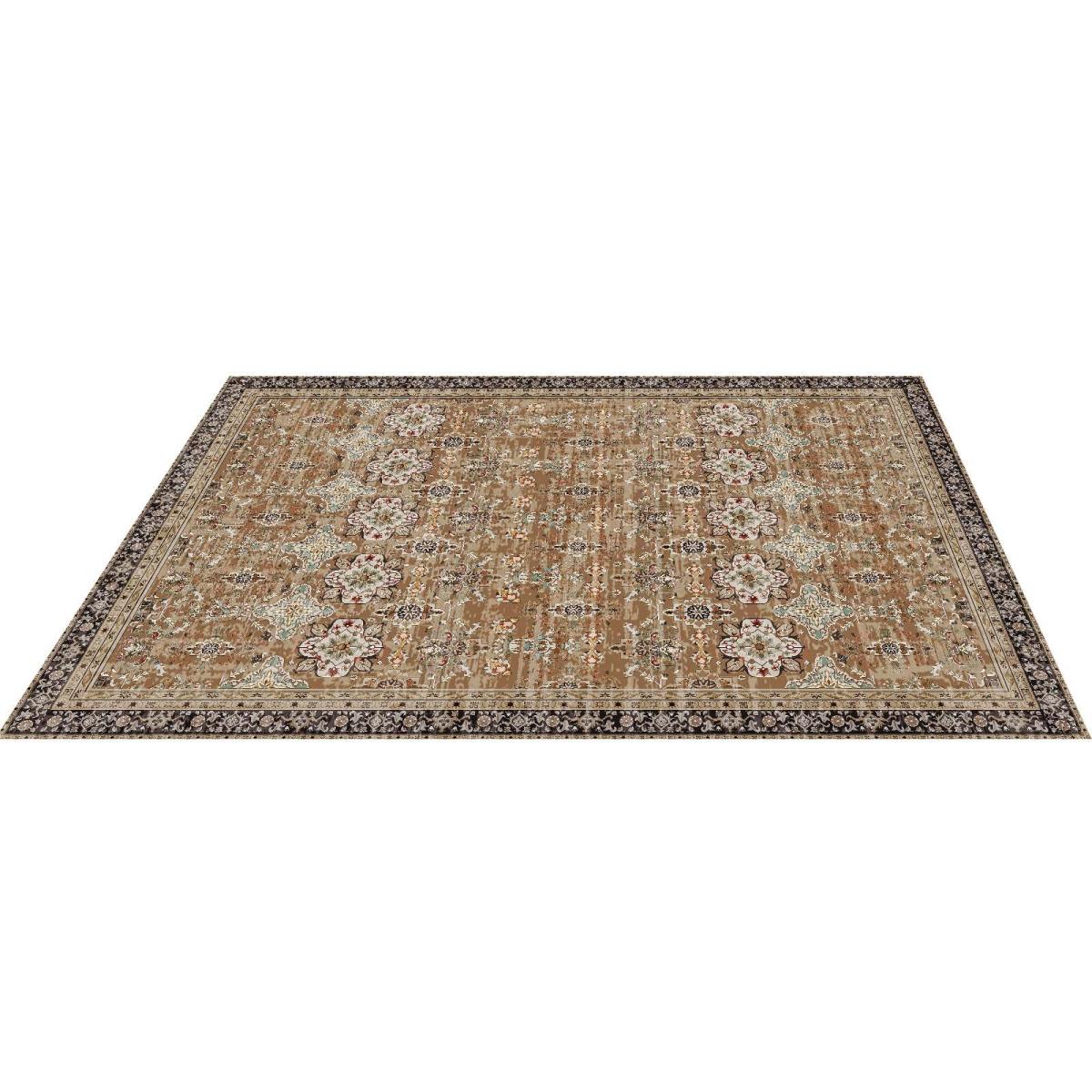 Area Rug, 7.5 X 9.5 Ft Large Washable Rug, Non-Slip And Tear-Resistant Soft Carpet, Pet & Child Friendly Vintage Area Rugs, Indoor Mat For Bedroom, Living Room, Office, Entryway, Brown Green