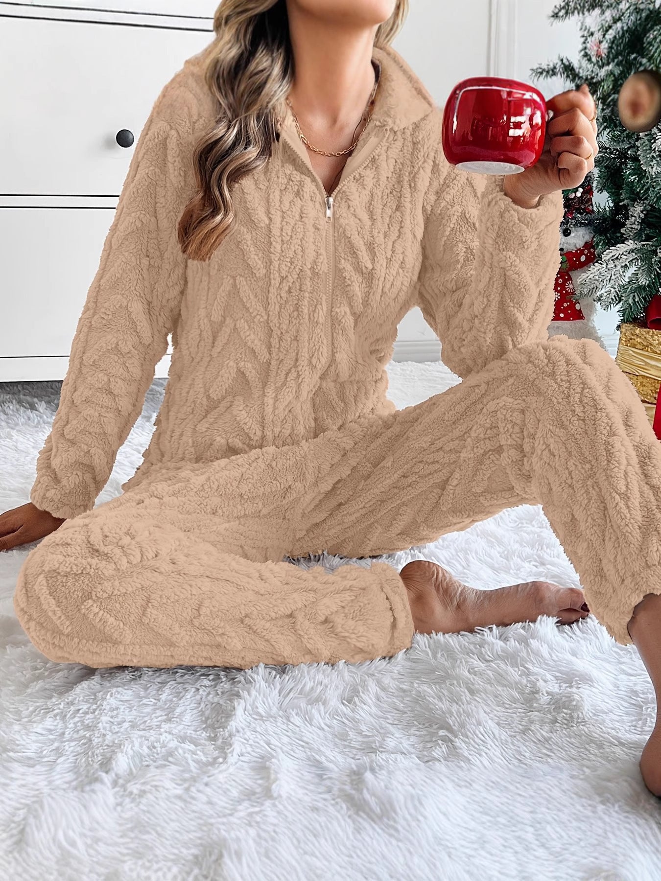 Loose Jacquard Warm Suit Warm Home Clothes