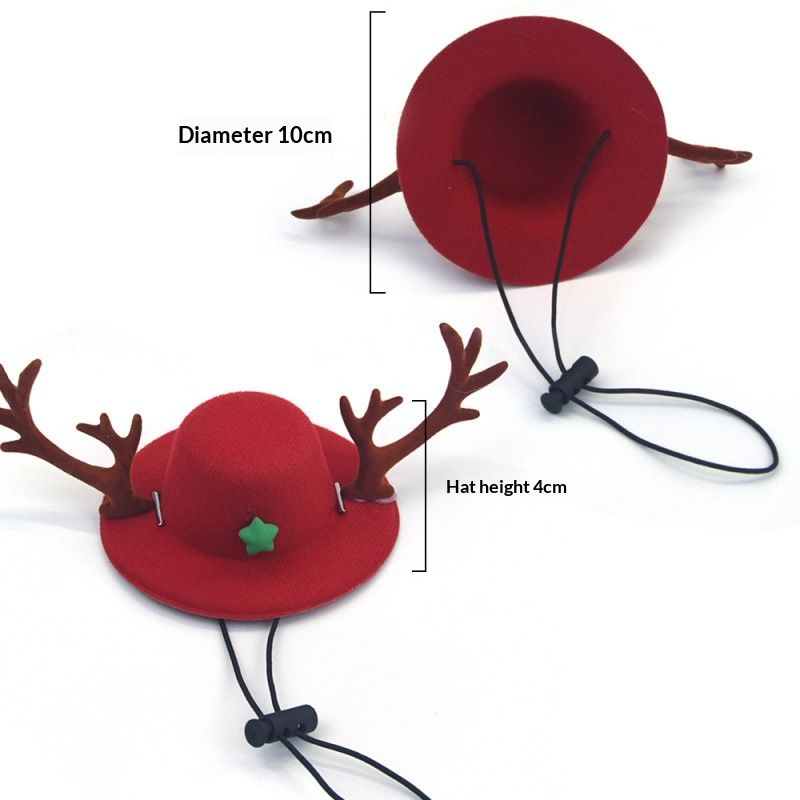 Christmas New Deer Antler Hat Pet Adjustable Cute Christmas Hat