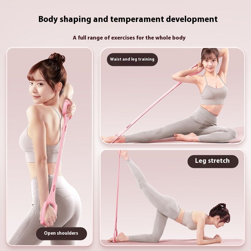 8 Words Chest Expander Training Shoulder Thin Back Fitness Home Yoga Stretch Belt Thick Elastic String