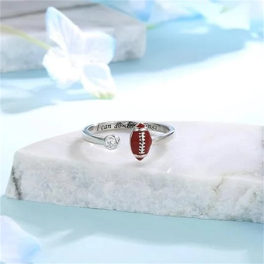 Personalized Fashion Football Diamond Ring