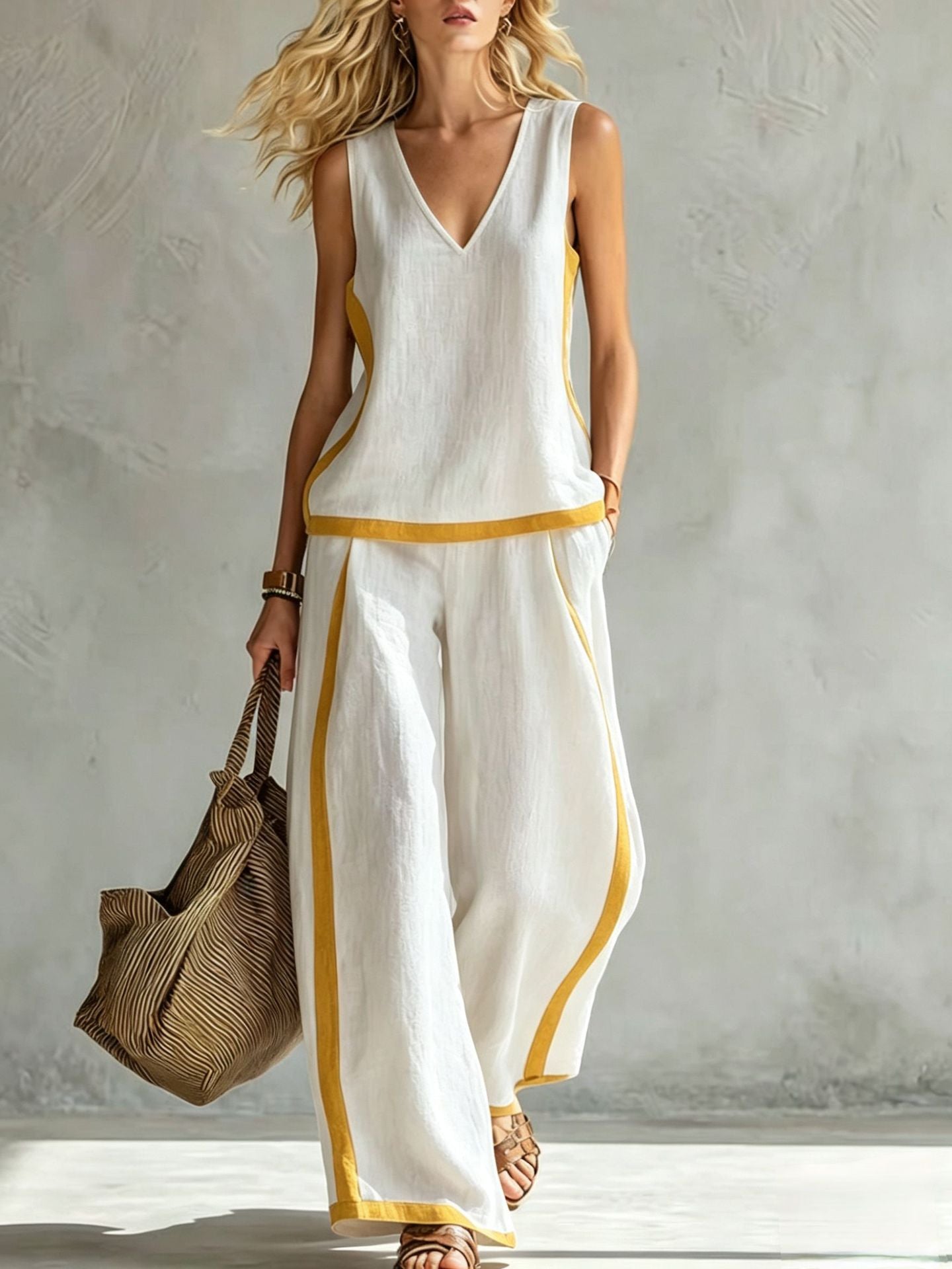 Women's Fashion Casual Wide-leg Pants Suit