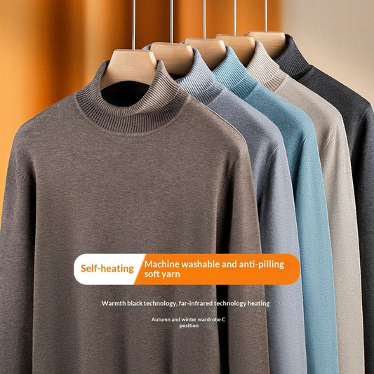 Mens Thermal Turtleneck Sweater For Layering Under Knitwear