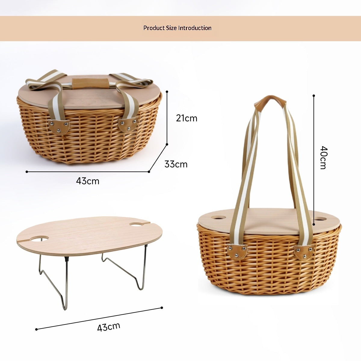 Outdoor Cutlery Picnic Basket American Style