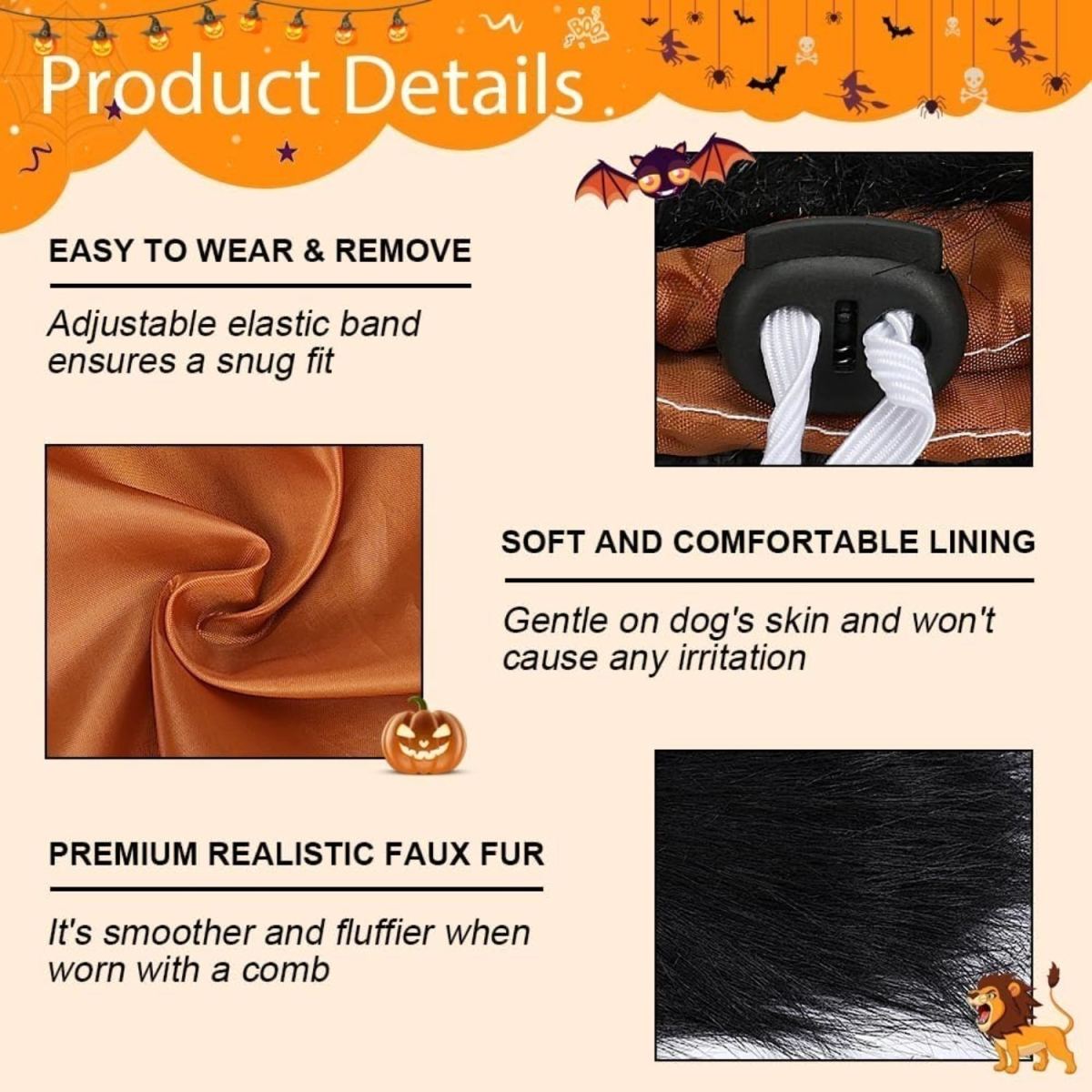 Multi-piece Party Gift Set, 1 Lion's Mane Dog Costume—adjustable, Soft, And Comfortable—perfect For Holidays, Parties, And Celebrations—easy To Put On