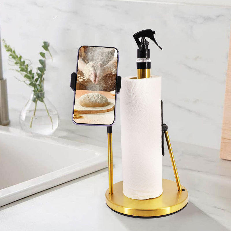 Stainless Steel Vertical Tissue Holder With Mobile Phone Holder Tissue Holder Three-in-one