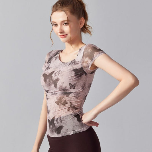 Womens Breathable Quick-drying Slim-fit Athletic And Fitness Top