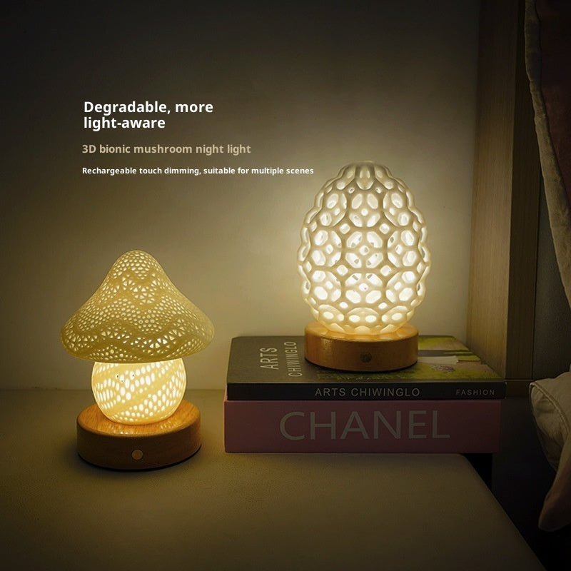 Bedroom Bedside Decoration Table Lamp Charging Cream Wind Touch Dimming