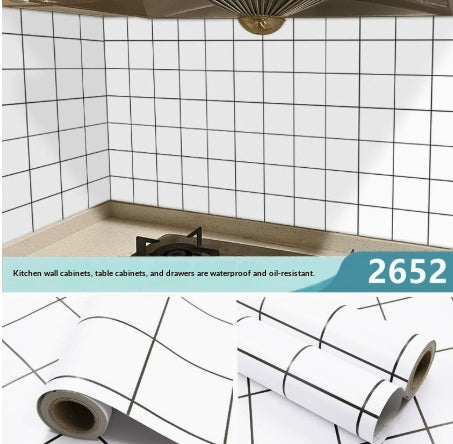 Kitchen Stickers Waterproof Oil-resistant Fire-retardant Wallpaper Self-adhesive Wall Covering