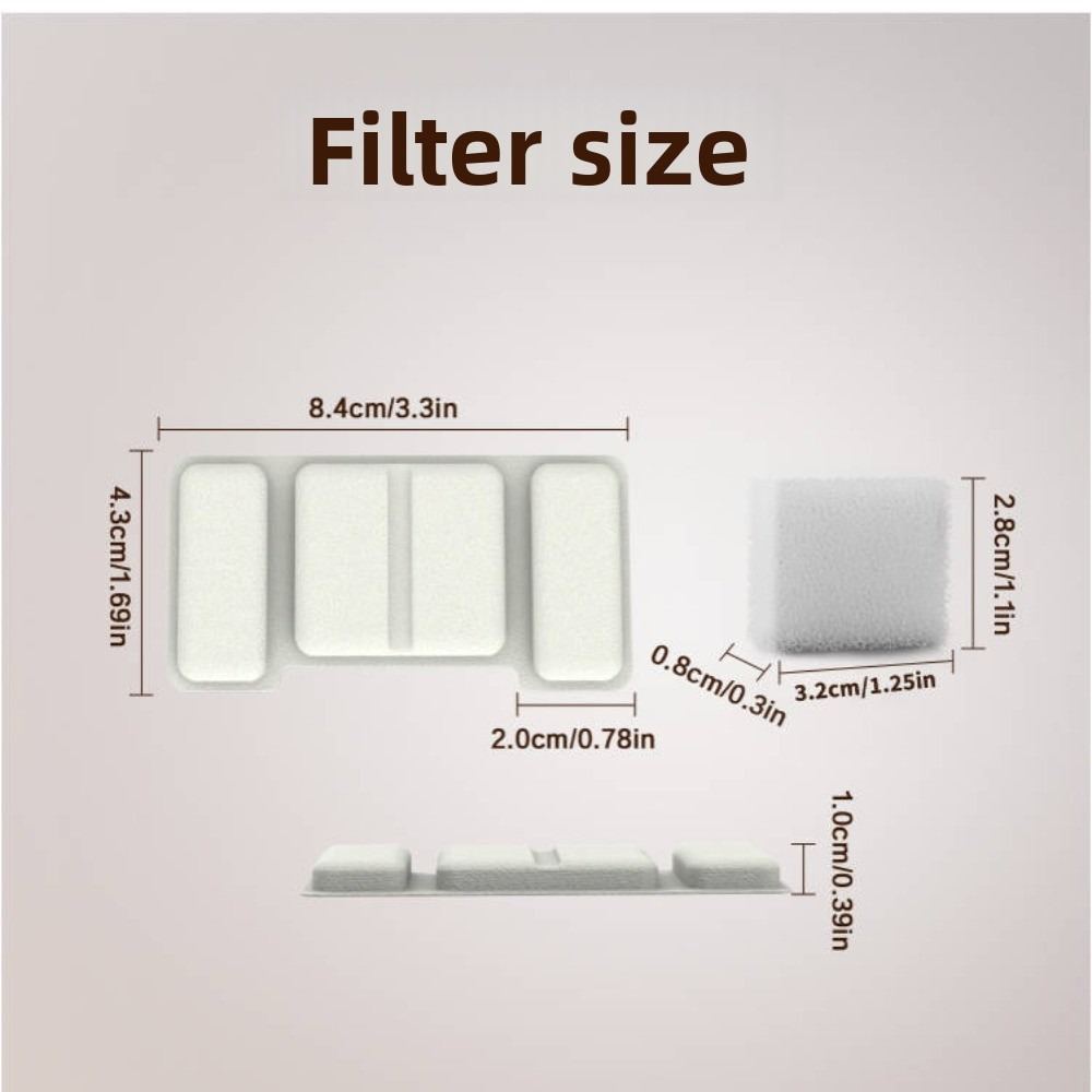 Support pan European transportation - Stainless steel pet water dispenser filter, pet water dispenser filter set of 8 replacement filters, with 4 sponge filters