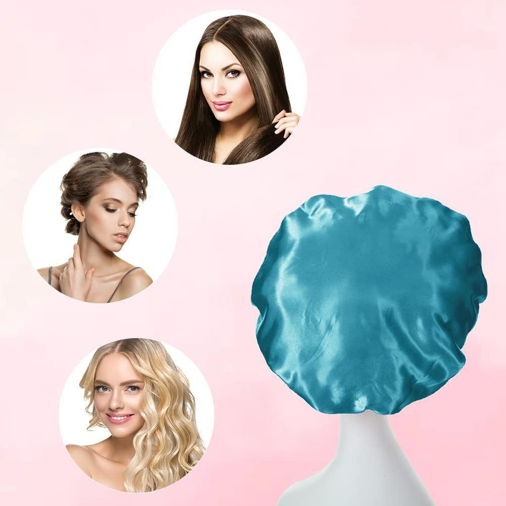 Wide-brimmed High Elastic Headscarf Beauty Salon Shower Cap Care Satin Nightcap