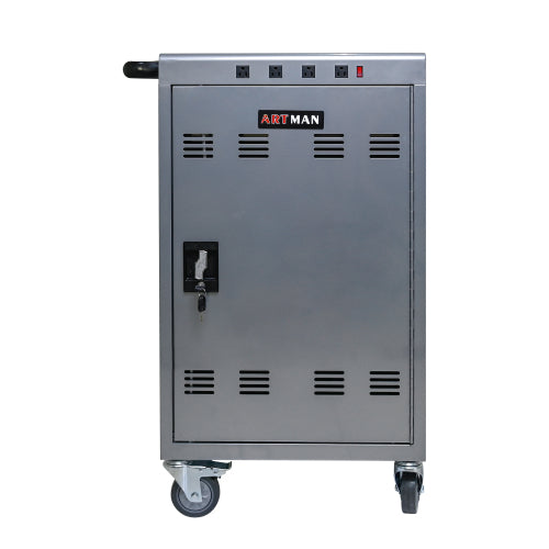 Mobile Charging Cart And Cabinet For Tablets Laptops 35-Device  B30PLUS -Silver