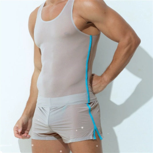 Men's Ice Silk Sports Vest Sexy Camisole Summer Quick-Drying Fitness Apparel