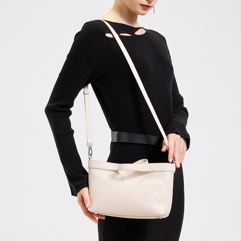Korean-style Niche-design Handbag Cowhide Shoulder Bag