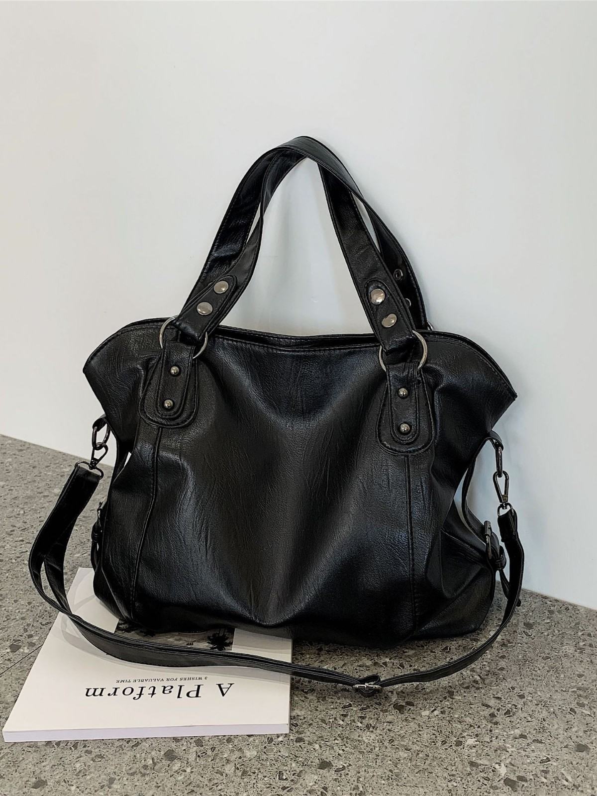 Cross-border Foreign Trade Tote Bag 2025 New Retro Handbag, Korean Version Large Capacity, Fashionable And Simple Single-shoulder Crossbody Bag