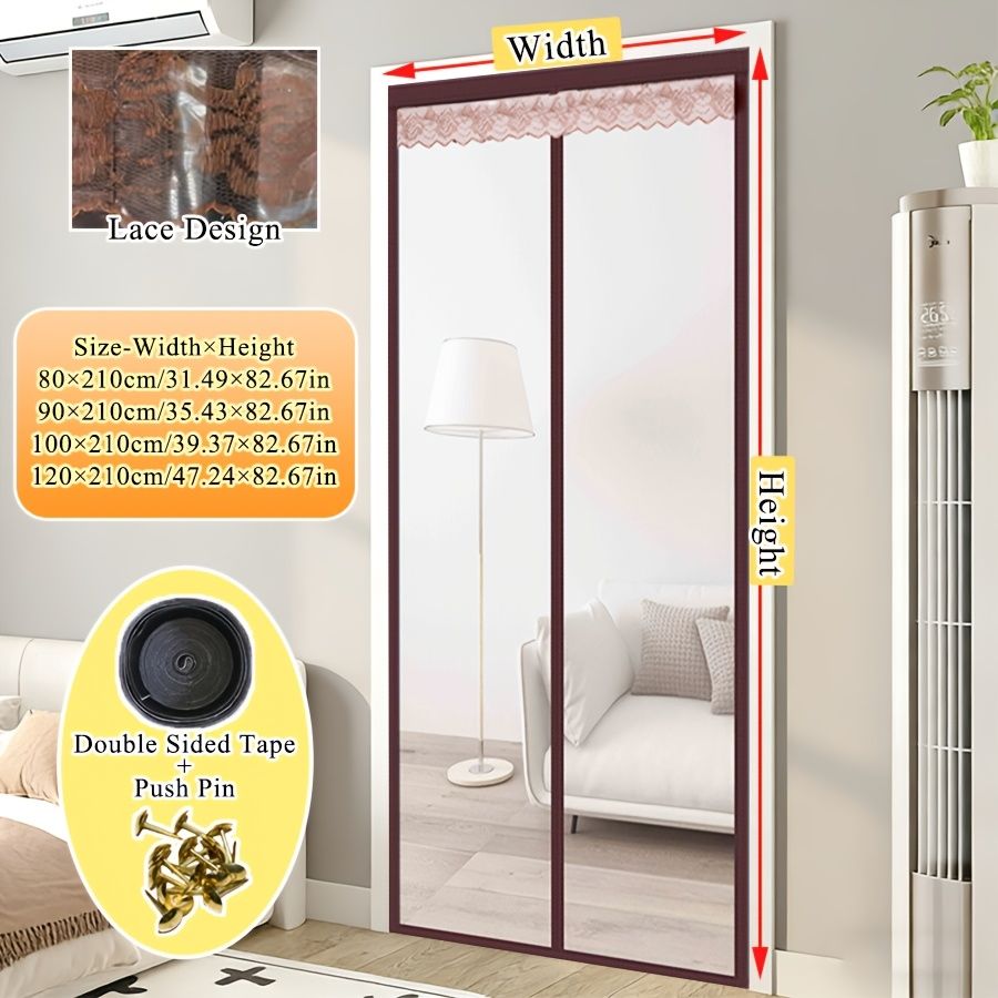 Pet Friendly Magnetic Thermal Insulation Door Curtain Auto Close Anti Heat Windproof EVA Air Conditioning Screen Curtain For Home Balcony Bedroom