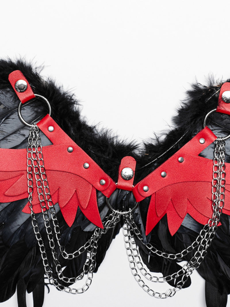 Feather Wings Strap Accessories Punk Style Halloween Decorations