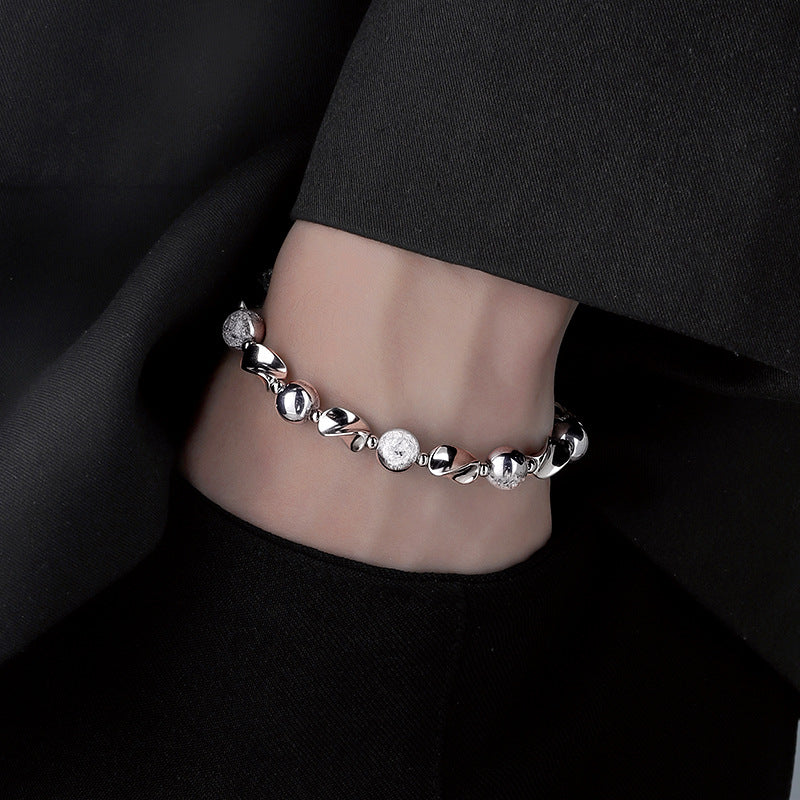 Men's Mobius Bracelet, Niche Stylish Pearl Wrist Jewelry, High-end Unique Accessories For Guys