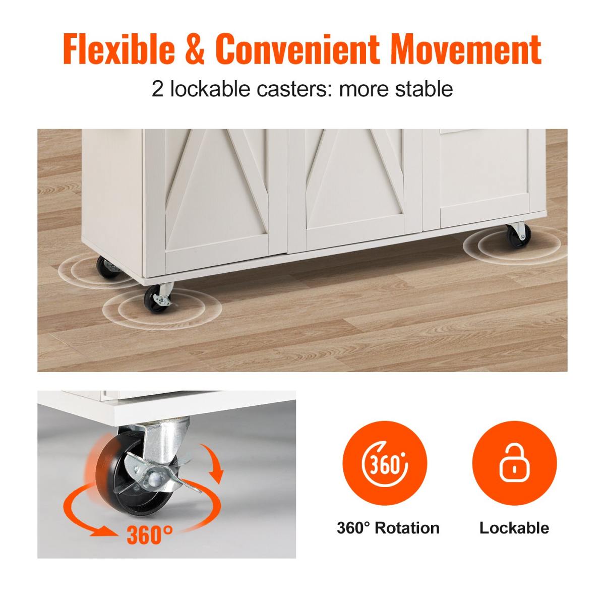 Kitchen Island Cart With Solid Wood Top,Mobile Carts With Storage Cabinet, Rolling Kitchen Table With Spice Rack, Towel Rack, Drop Leaf And Drawer, Portable Islands On Wheels, White
