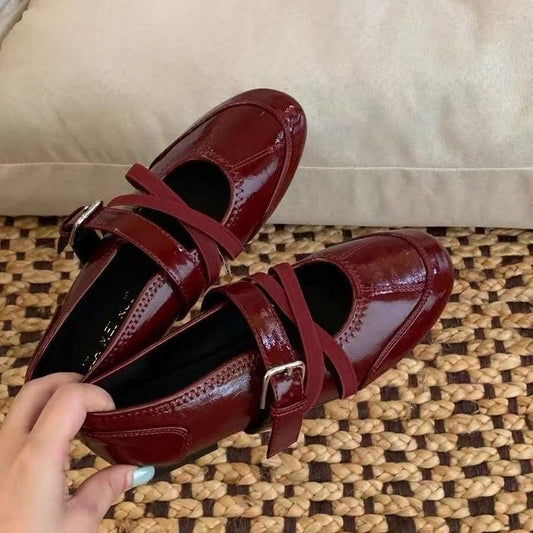 Women's Vintage Ballet Mary Janes, 2026 New Red Retro Training Shoes Casual Sneakers