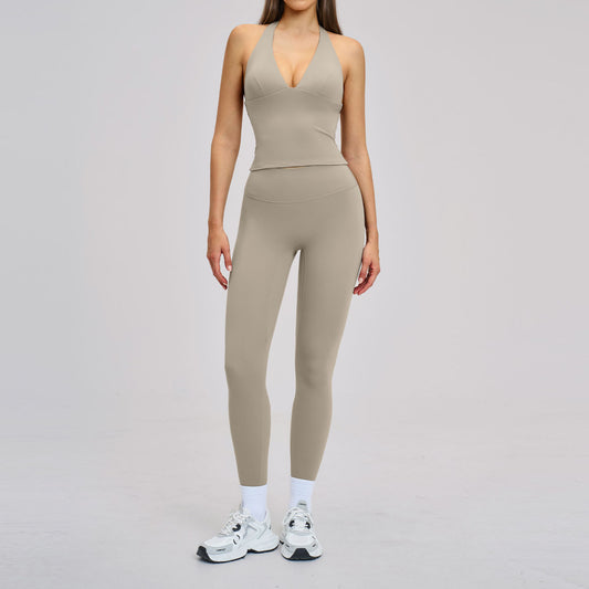 Outdoor Sports Fitness Brushed Tight Yoga Set