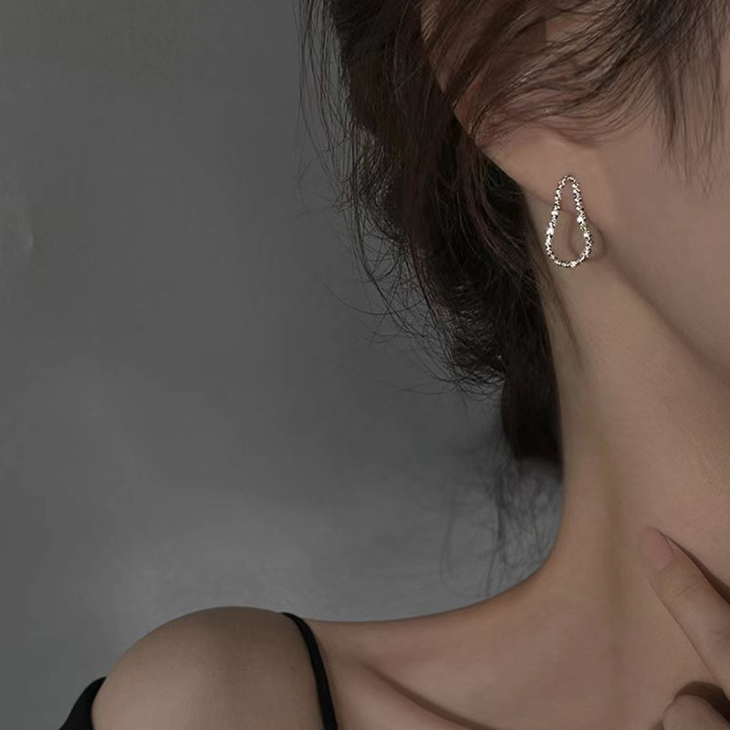 1 Pair 999 Sterling Silver Beaded Teardrop Earrings, Shiny & Minimalist, Perfect For Daily, Dating & Business, Ideal Valentine's Gift