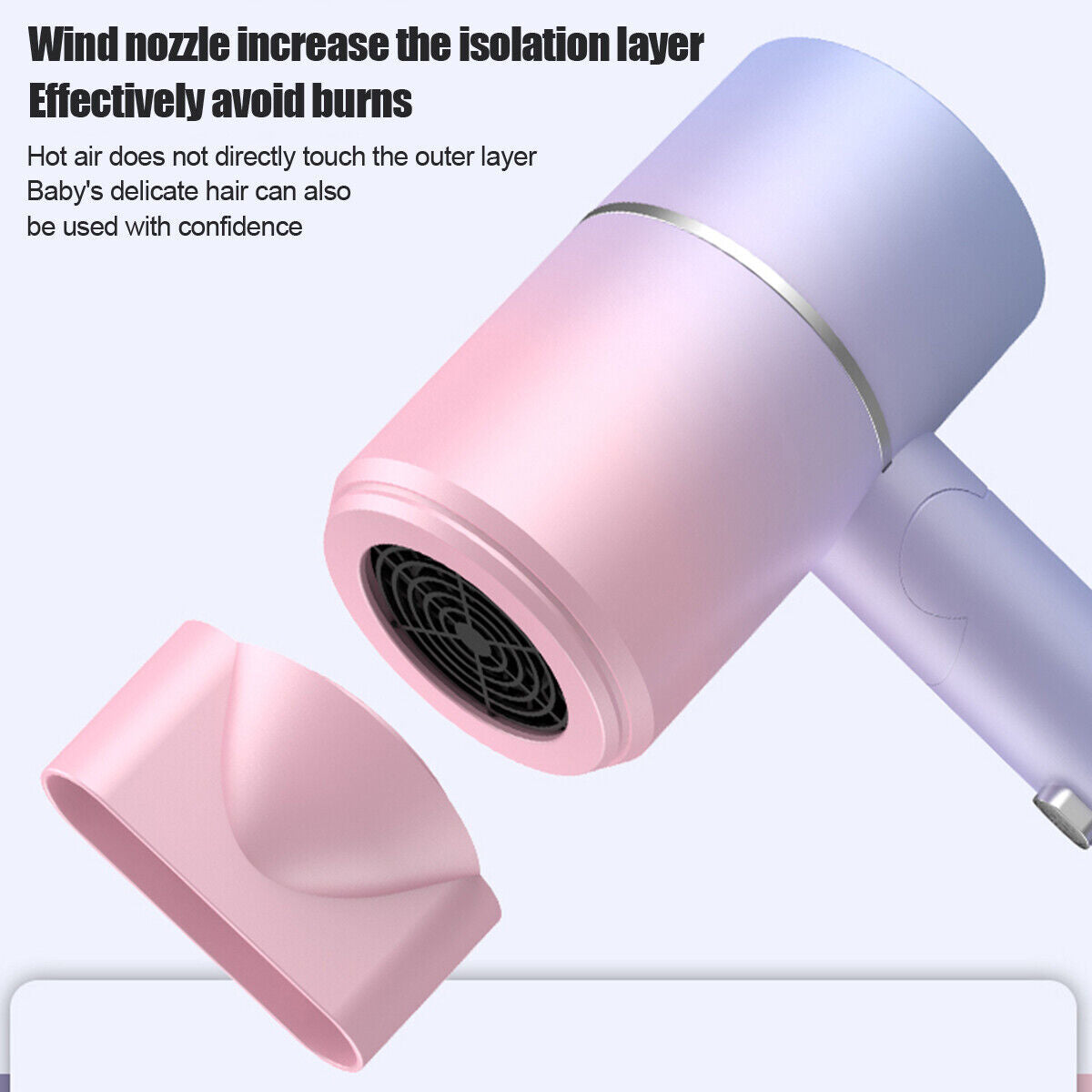 Hair Dryer Professional Household Electric Negative Ionic Hairdryer Foldable