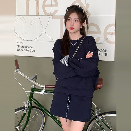 Petite Korean-style Outfit With A High-end Lazy Sweatsuit