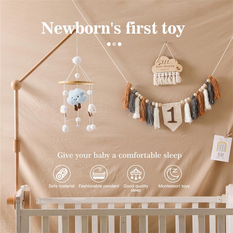 Cloud Baby Hair Ball Children's Room Decoration Baby Bed Pendant Soothing Bed Bell