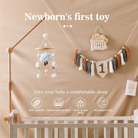 Cloud Baby Hair Ball Children's Room Decoration Baby Bed Pendant Soothing Bed Bell