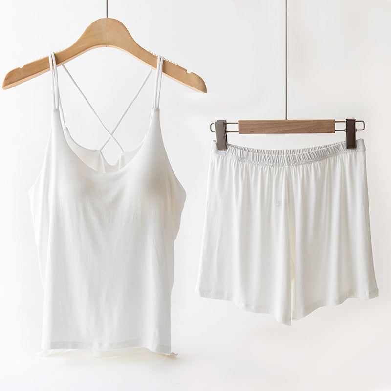 Navel-exposed Sexy One-piece Sling Vest Cover With Chest Pad Beauty Back Outer Wear