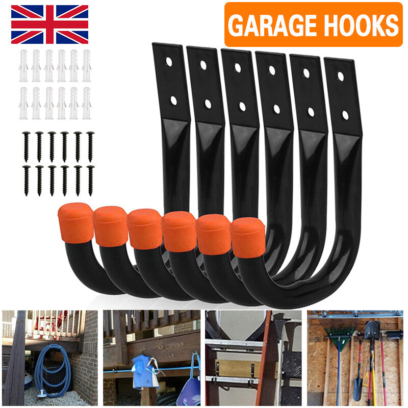 Heavy Duty Storage Hooks Wall Mounted Ladder Garage Bikes Tools Garden Shed UK