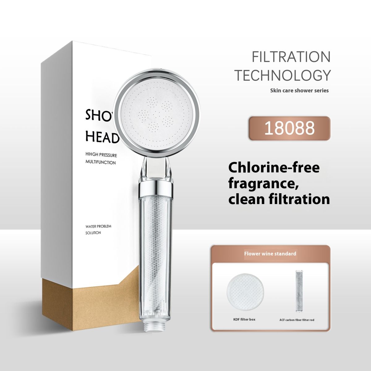 Household Anti Chlorine Soft Water With Filter Cartridge And Skin Care Nozzle