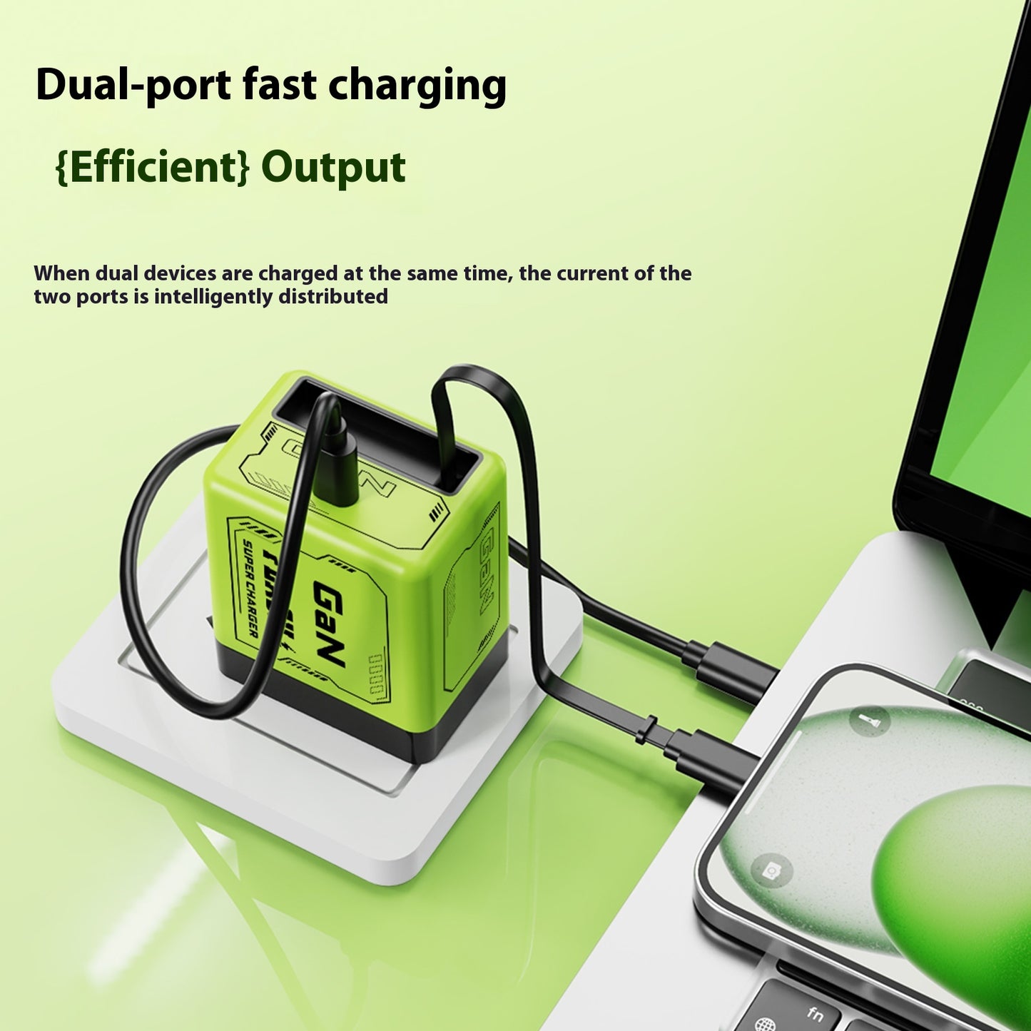 Gallium Nitride Fast Charge Comes With Telescopic Data Cable Mecha Wind Integrated Charging Plug Android Ios Universal