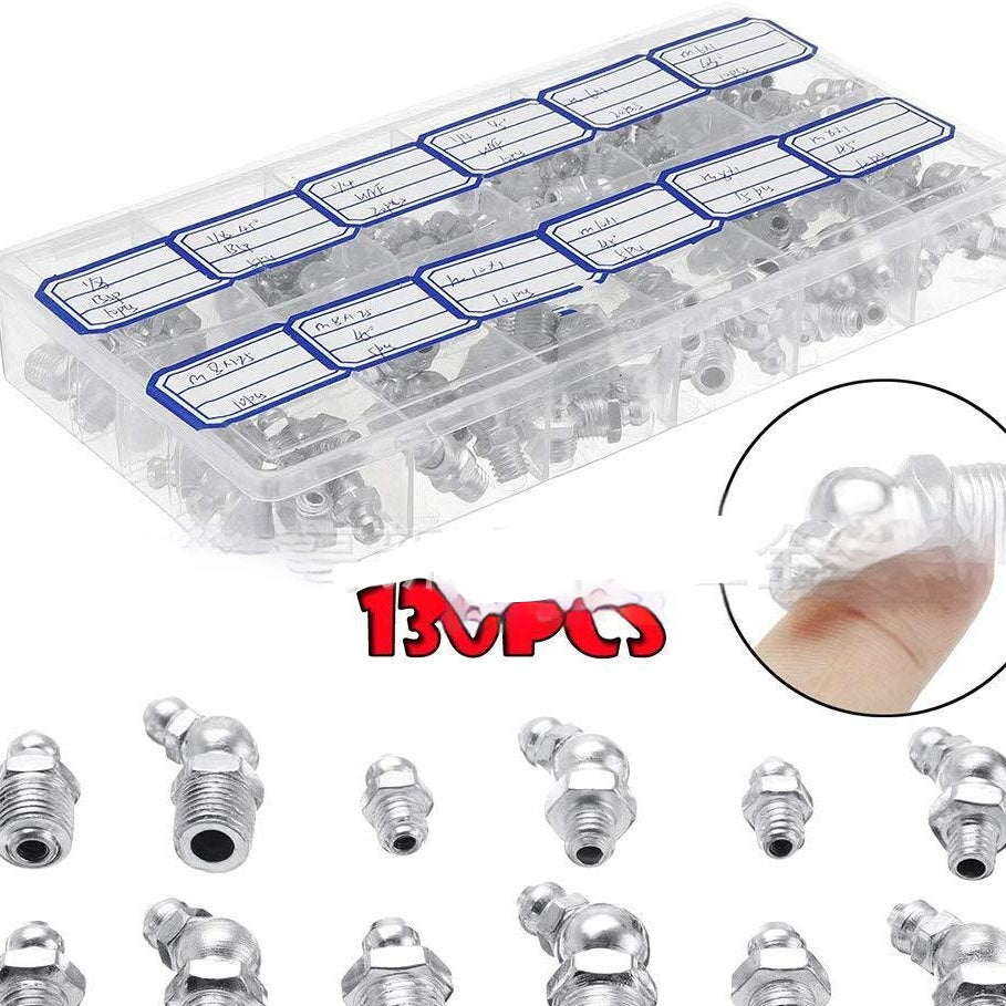 130pcs Boxed Grease Nipple Accessories Combination Car Connector Accessories