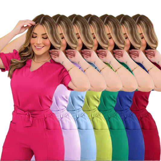 Women's Short Sleeve Hand Washing Suit Beauty Work Clothes