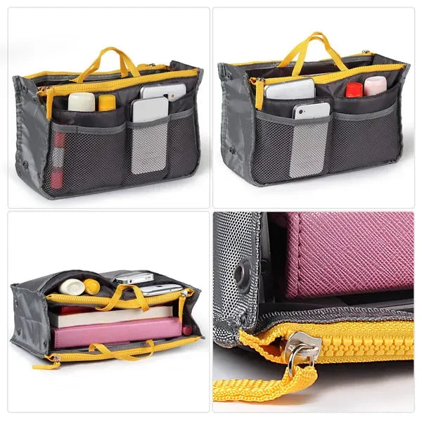 Women Lady Travel Insert Handbag Organiser Makeup Bags Toiletry Purse Liner W/Hand Strap