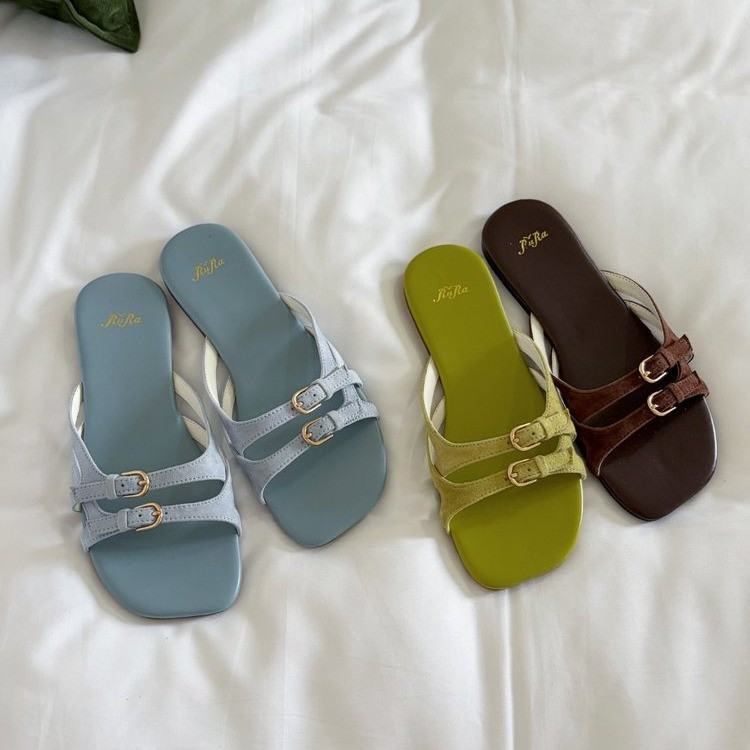 2026 Summer Women Designer One-Strap Wedge Slide Sandals, Unique Roman Style Flat Beach Shoes For Outdoor & Seaside