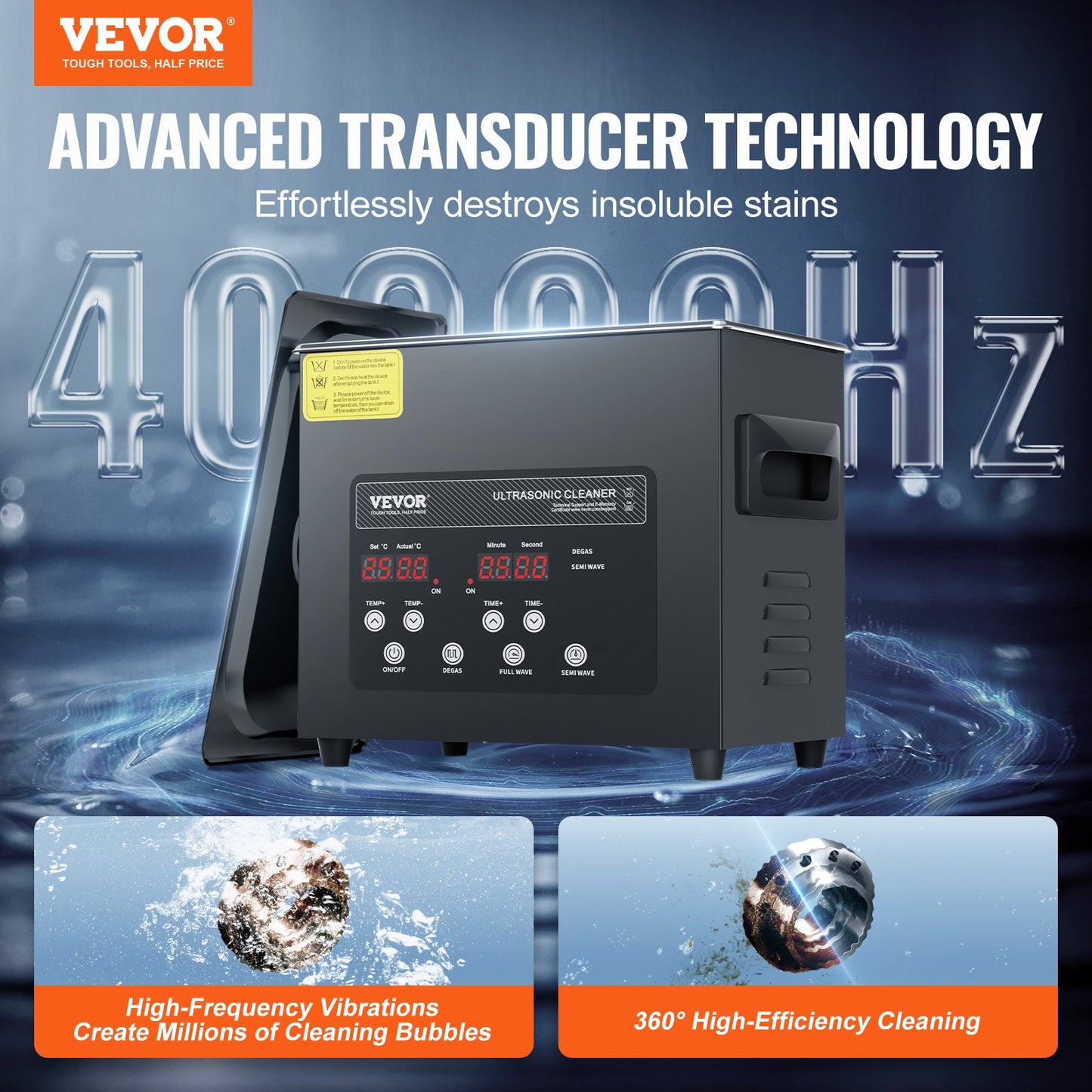 3L Ultra Sonic Cleaner, 120W Digital Ultrasonic Cleaning Machine With Gentle Mode & Upgraded Degassing, 40kHz Ultrasound Cleaner Machine With Heater & Timer For Jewelry, Glasses, Tools Retainer