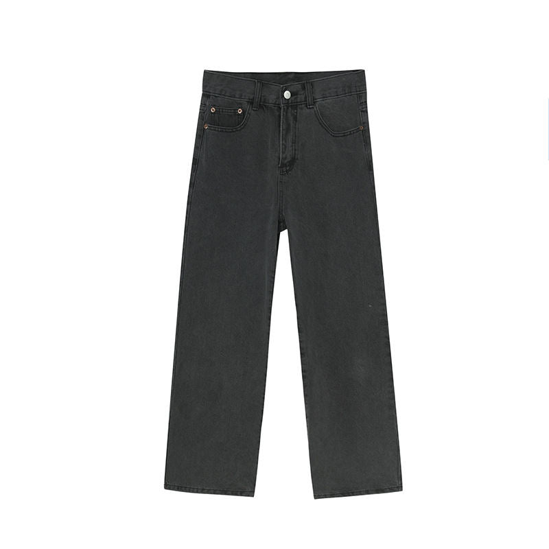 Korean-style Straight-leg Denim Pants For Men