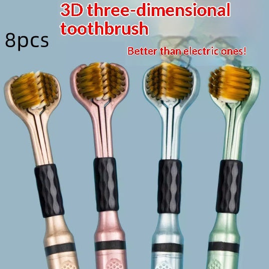 Three-sided Soft-bristle Toothbrush High-end For Interdental Cleaning Gum Care And Tongue Coating Removal