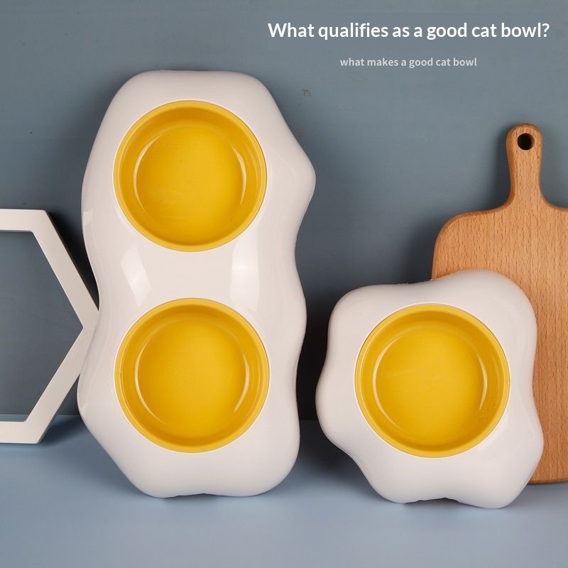 Creative Yolk-Shaped Pet Bowl Water Basin