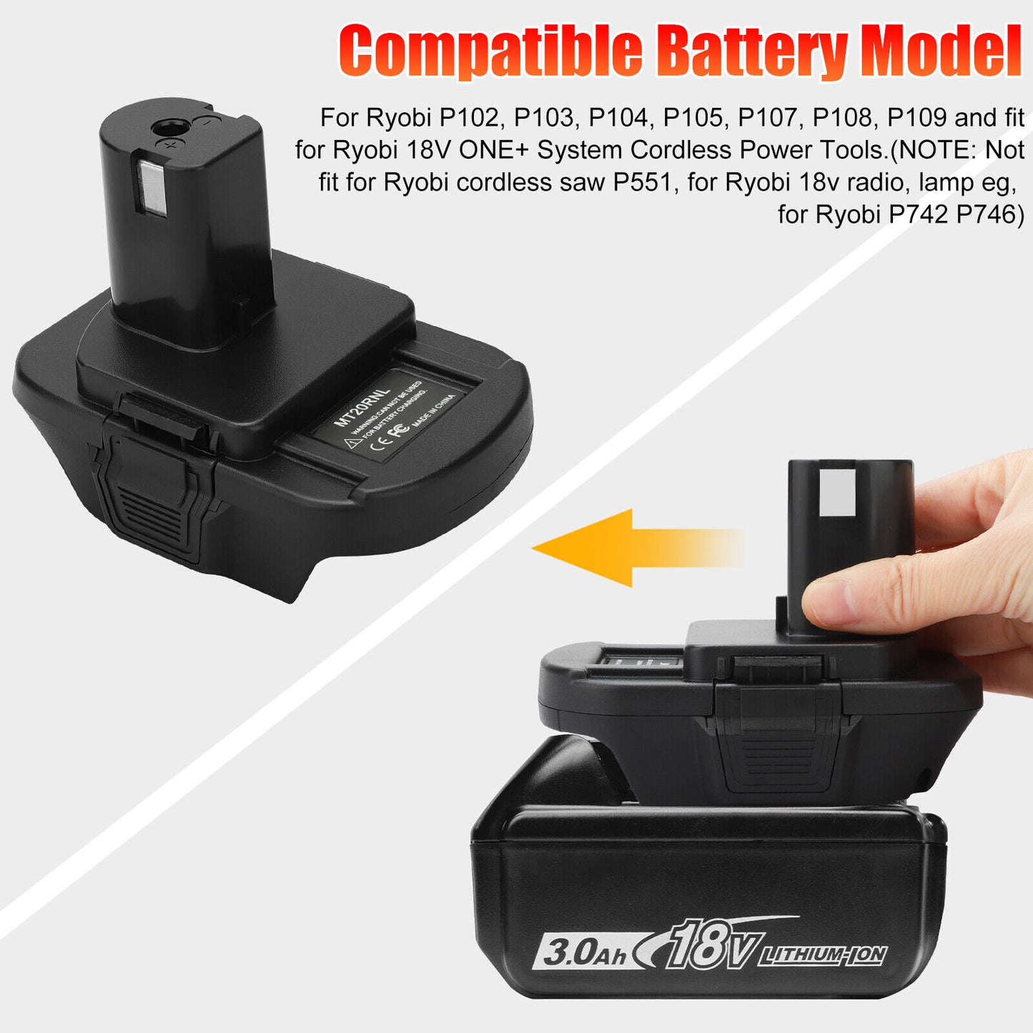 Battery Adapter MT20RNL For M Akita Li-ion Batteries Convert To Ryobi 18V Tools