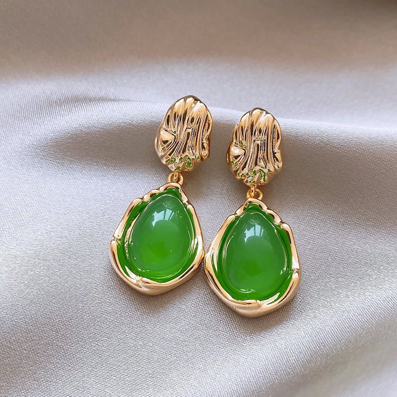 Korean Style Simple Elegant Teardrop Earrings For Women, Light Luxury High-End Irregular Minimalist Dangle Drop Ear Jewelry