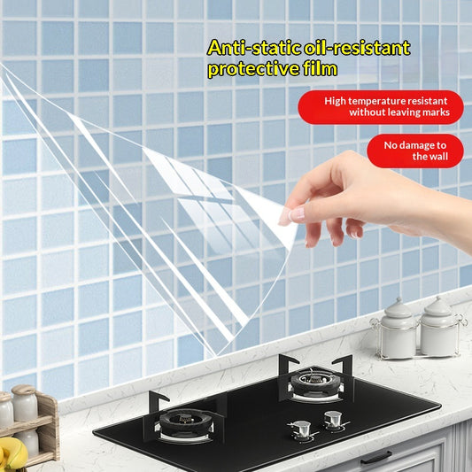 Kitchen Oil-proof Stickers, Adhesive-free Static Cling, For Stovetops And Tiles