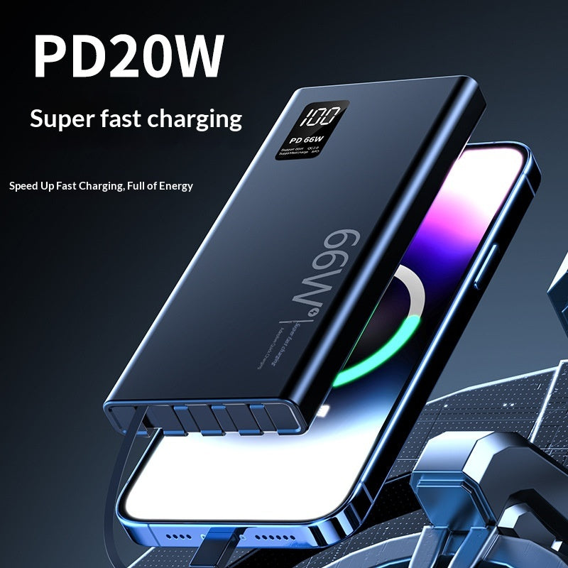 Fast-charging Battery With Built-in Cable Power Bank