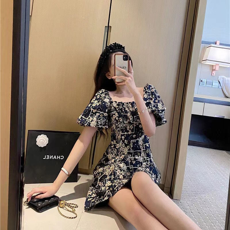 Korean-style Preppy Monet French First-love Platycodon Dress