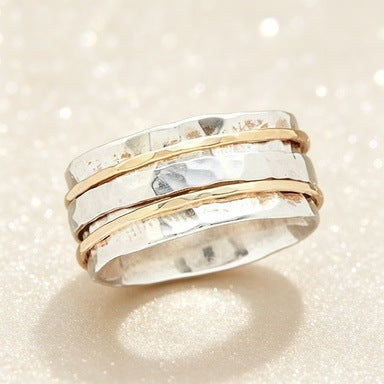 New Two-tone Vintage Minimalist Multi-layer Ring