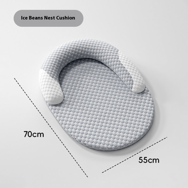 Oval Ice Silk Cooling Pet Bed For Cats And Small Dogs