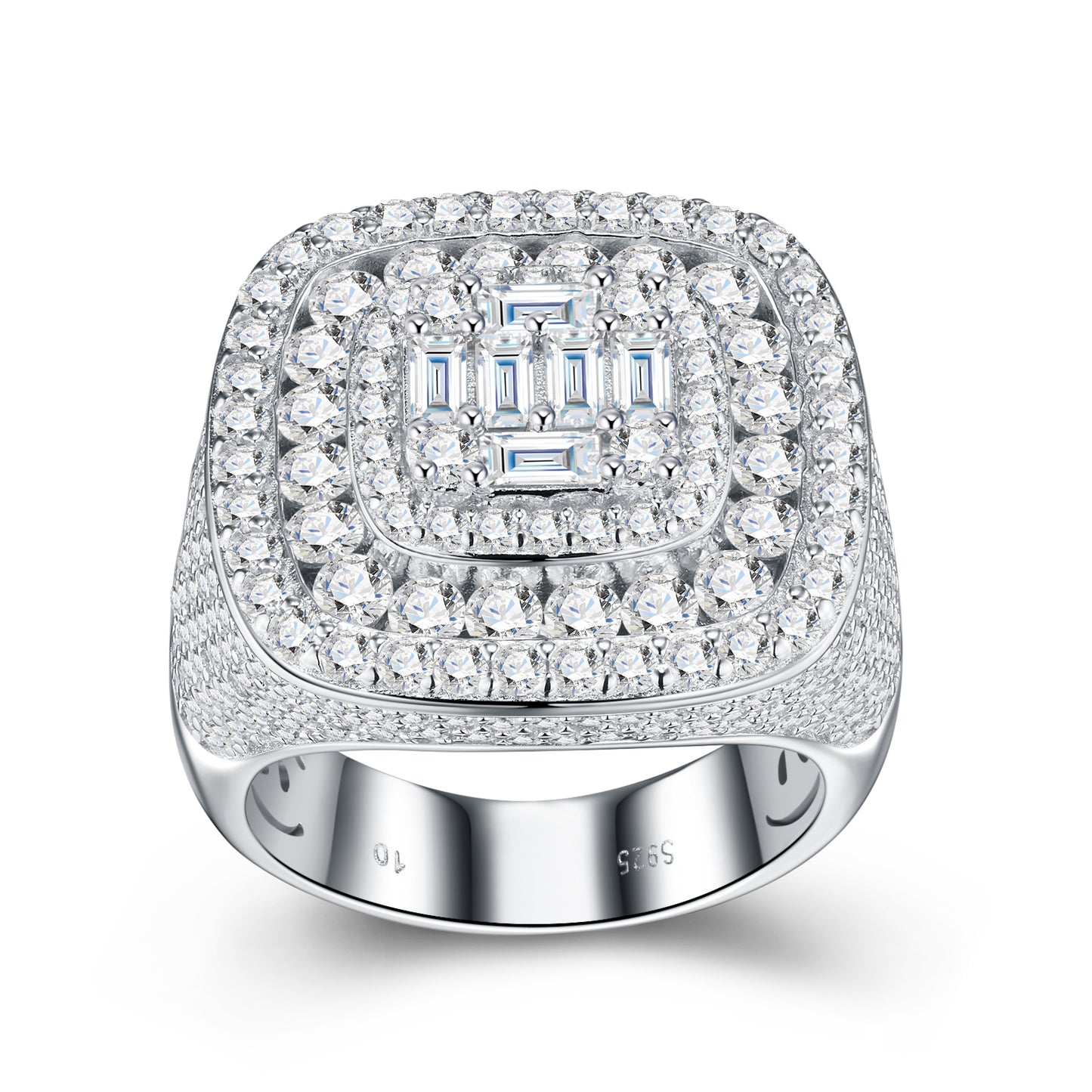 Engraved With Top-quality Moissanite, This Luxurious And Fashionable Minimalist Jewelry Set Features Exquisite Silver Accessories For Men. Made Of S925 Silver With Electroplated Platinum.